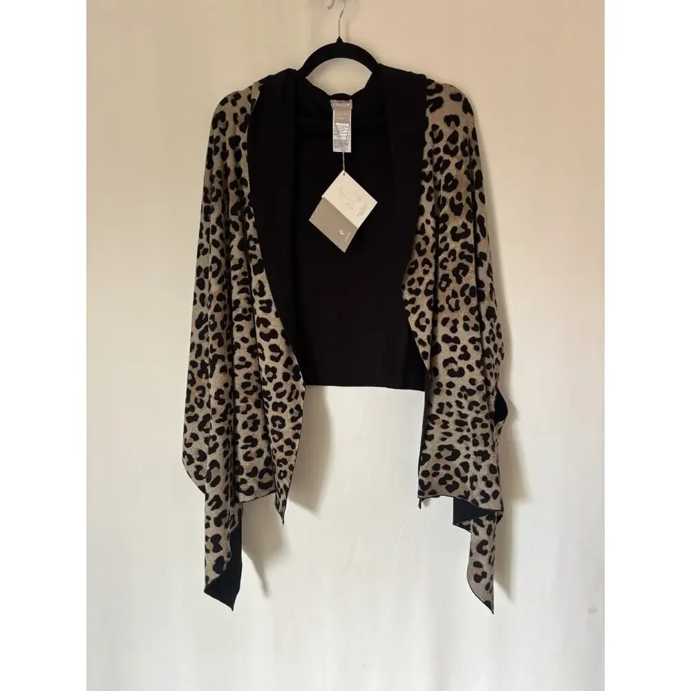Chico's Reversible Travel Wrap Animal Print New Womens Shawl OS